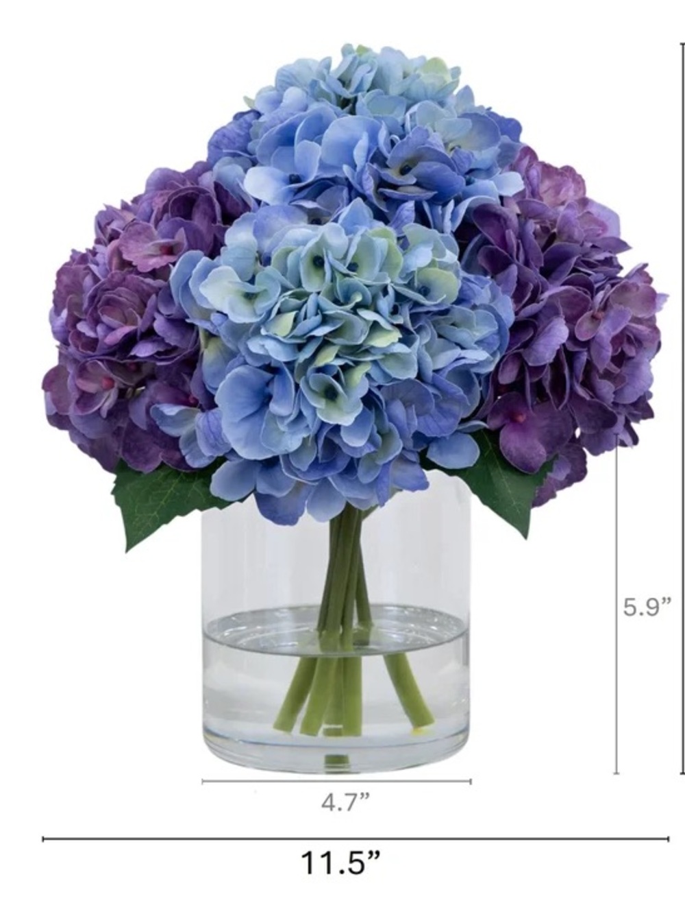 Faux 12” Hydrangea Floral Arrangement - Picture 2 of 3